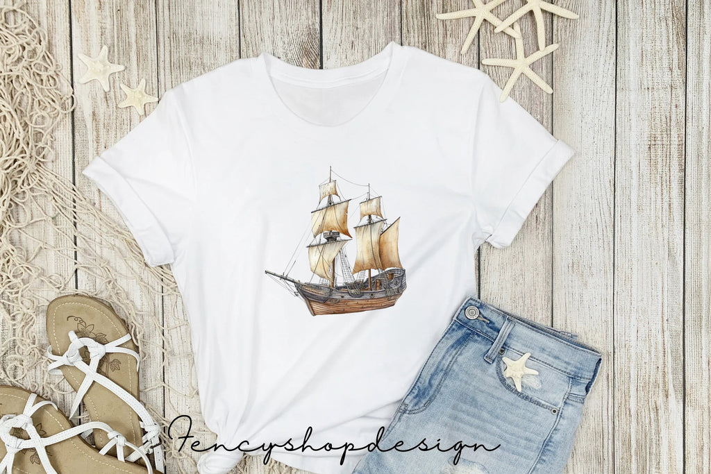 Vintage Sailing Ships Clipart Bundle