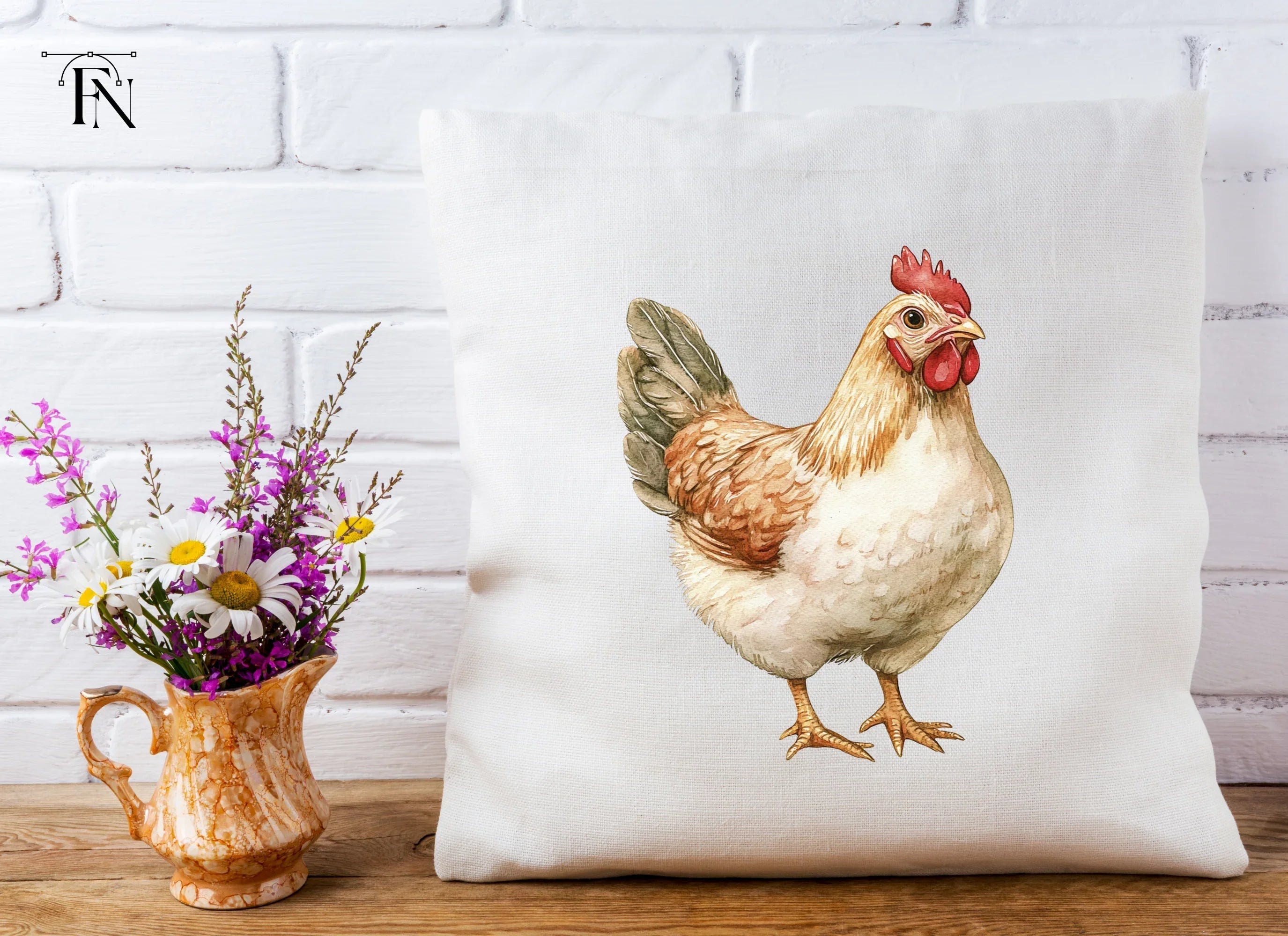 Brown Hen Farm Animal Clipart Bundle