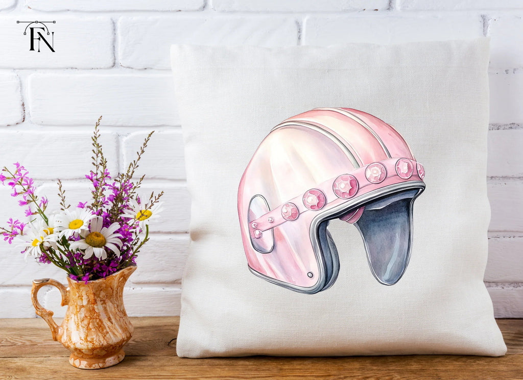 Stylish Pink Helmet with Jewels Clipart Bundle