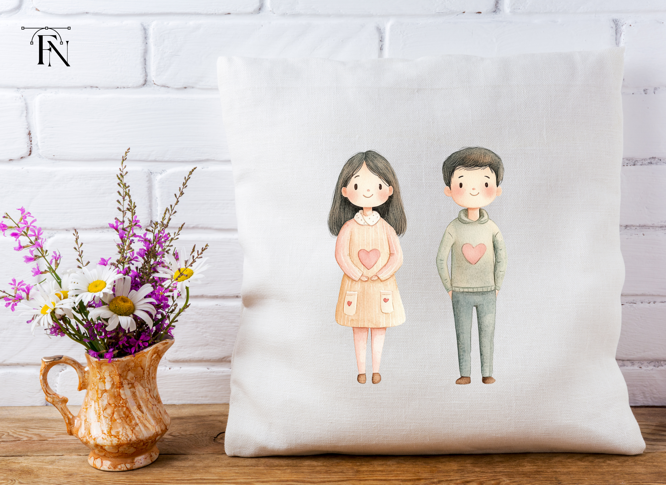 Cute Cartoon Couple Characters Clipart Bundle