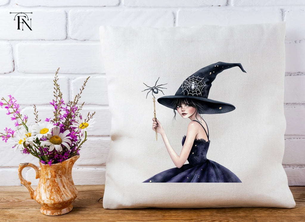 Mystical Witch with Spider Wand Clipart Bundle