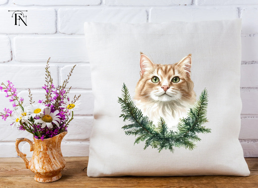 Cat Christmas Wreath Clipart Bundle