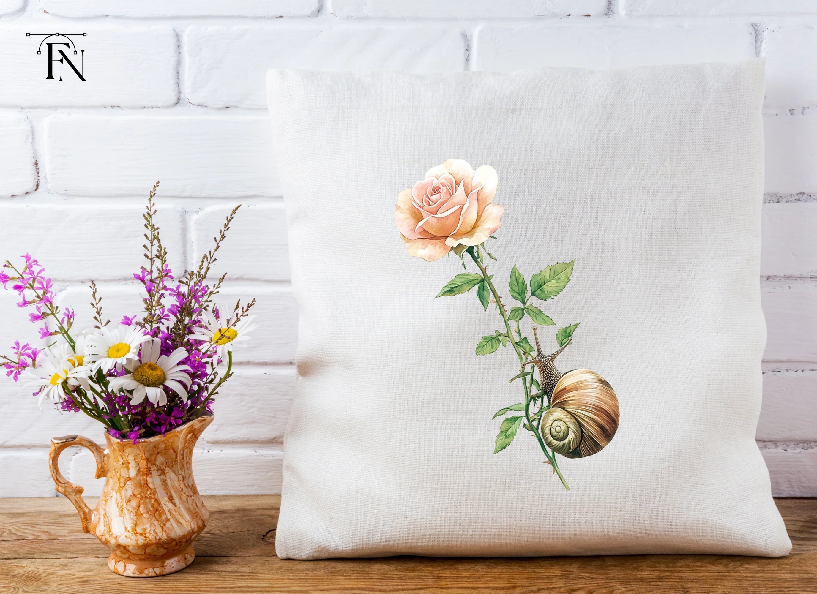 Snails and Flowers Clipart Bundle