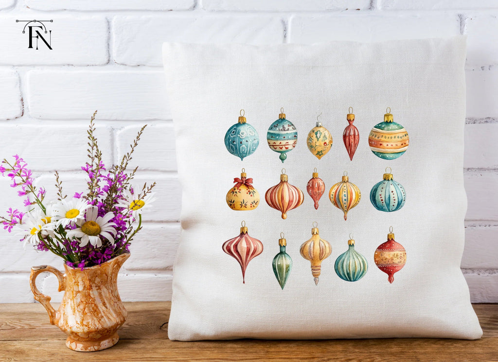 Vintage Christmas Ornaments Clipart Bundle