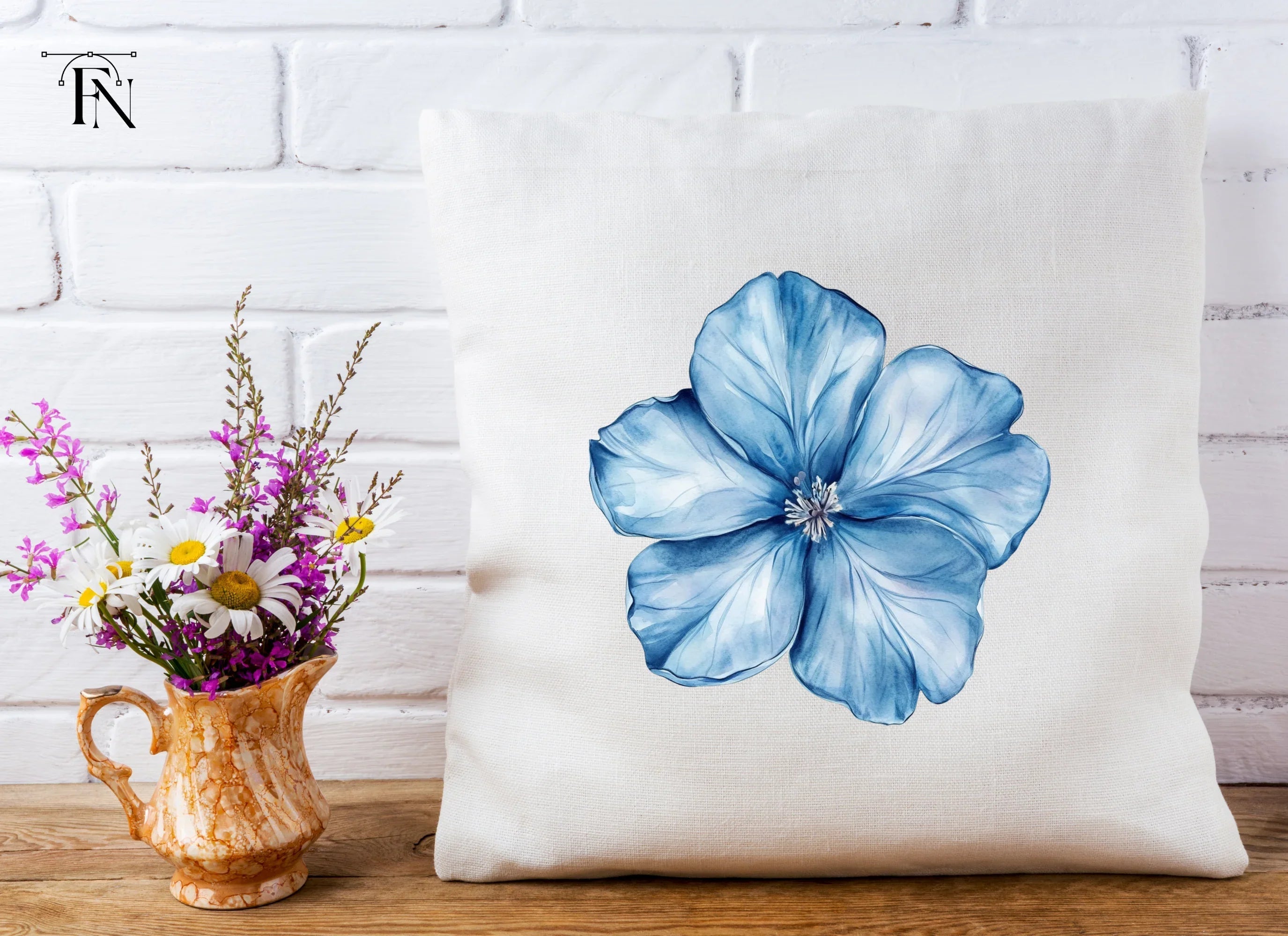 Blue Flower Clipart Bundle