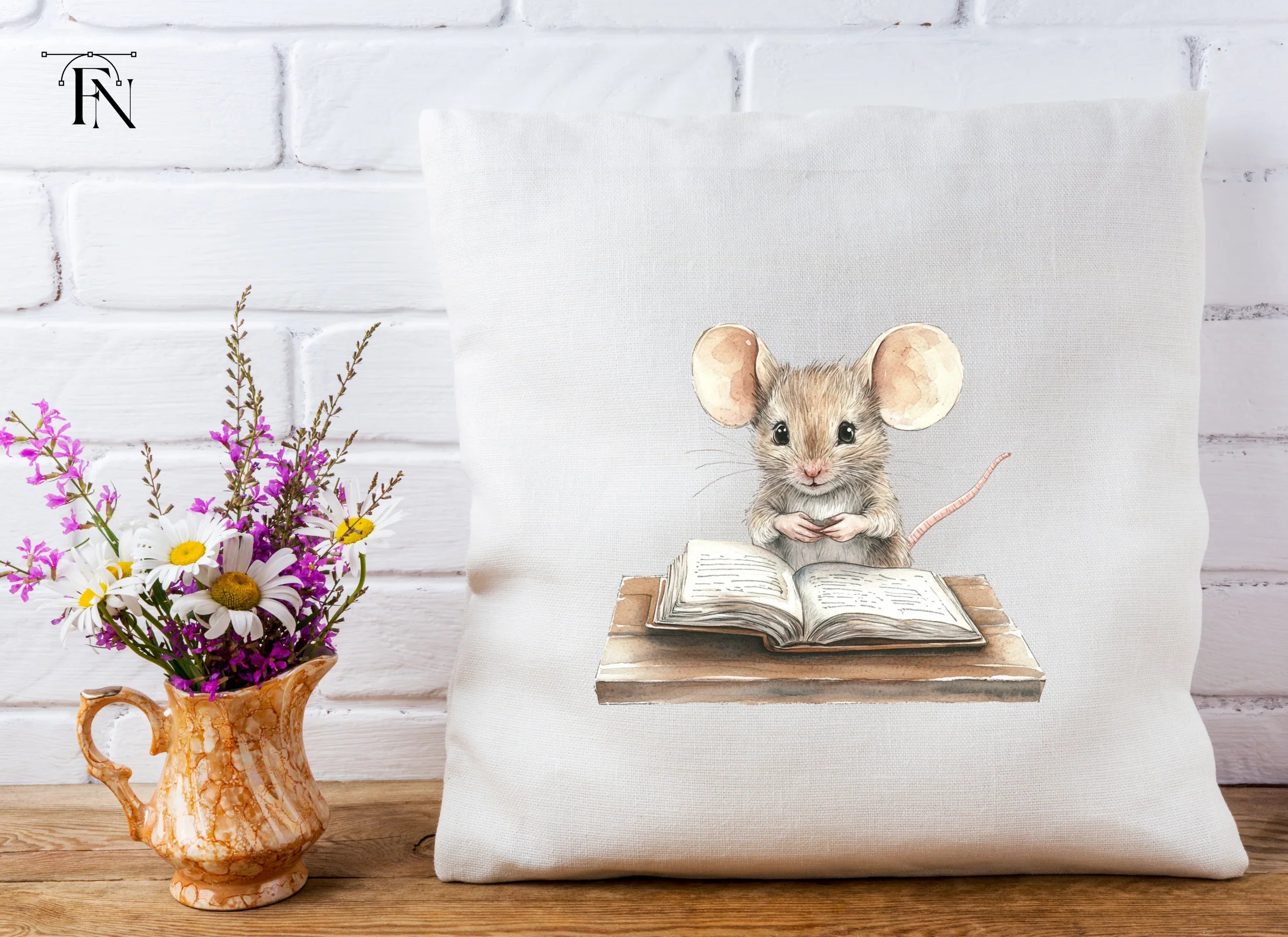Studious Mice with Books Clipart Bundle