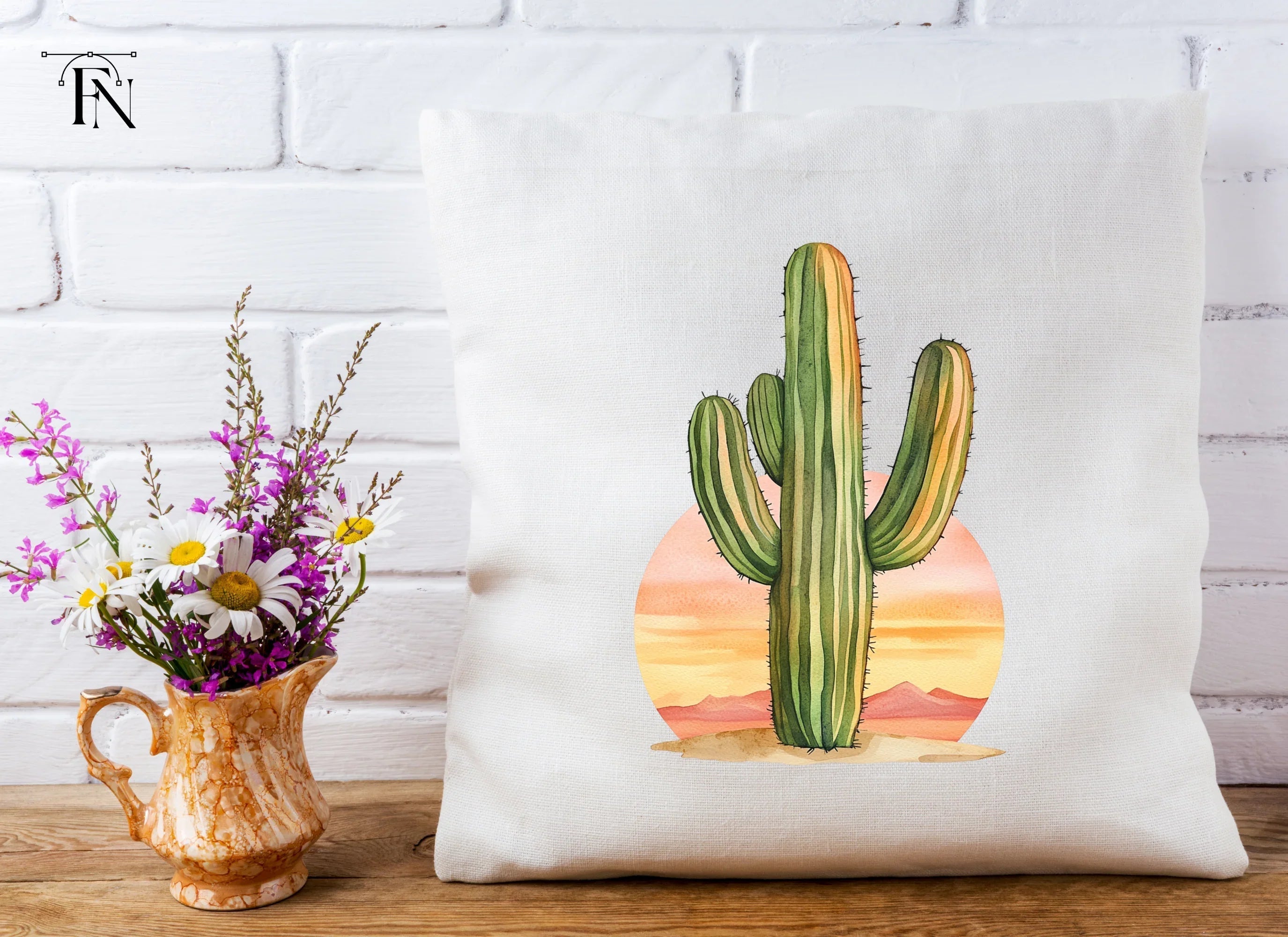 Vibrant Saguaro Cactus Desert Clipart Bundle