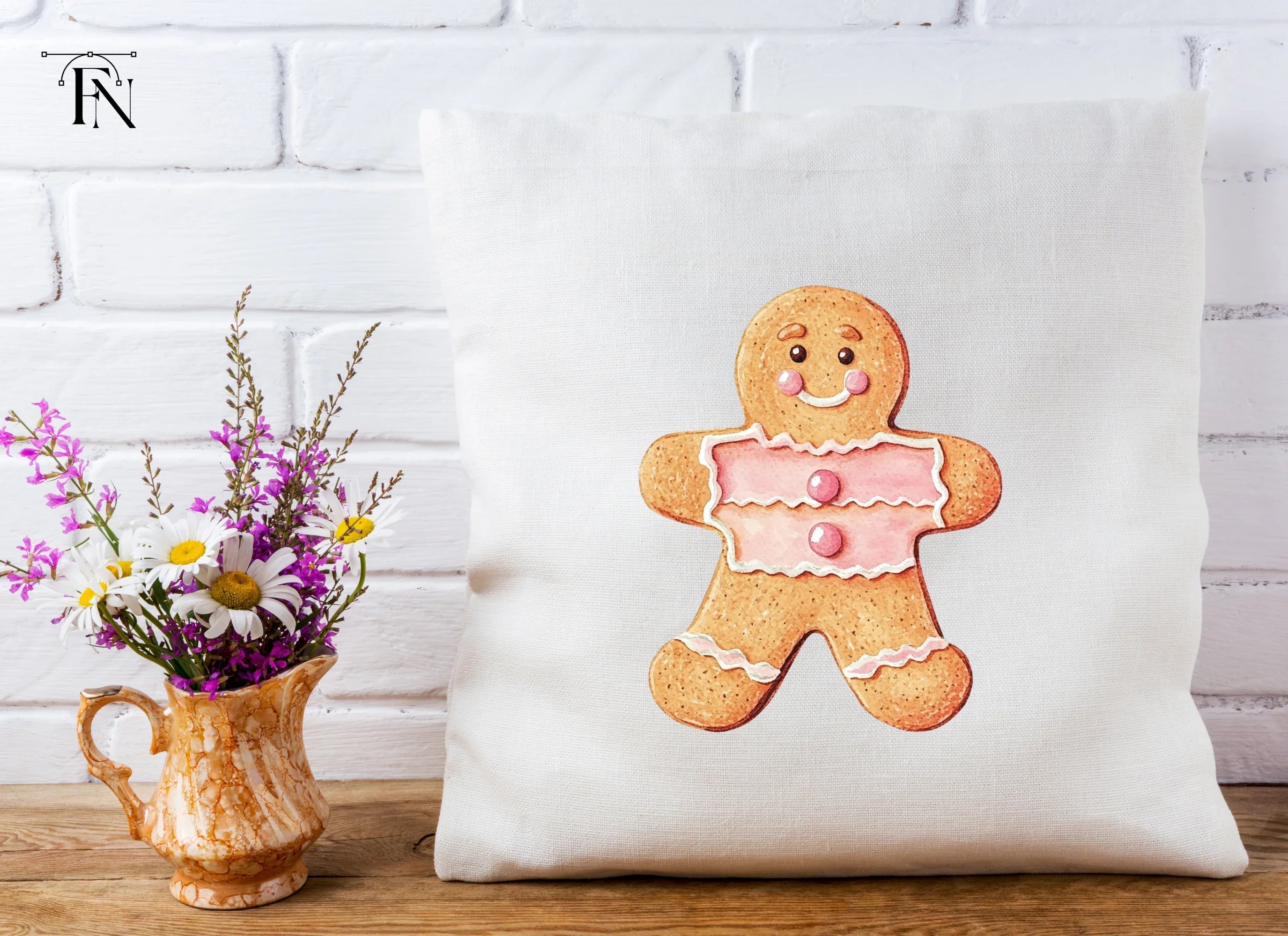 Festive Gingerbread Couple Clipart Bundle