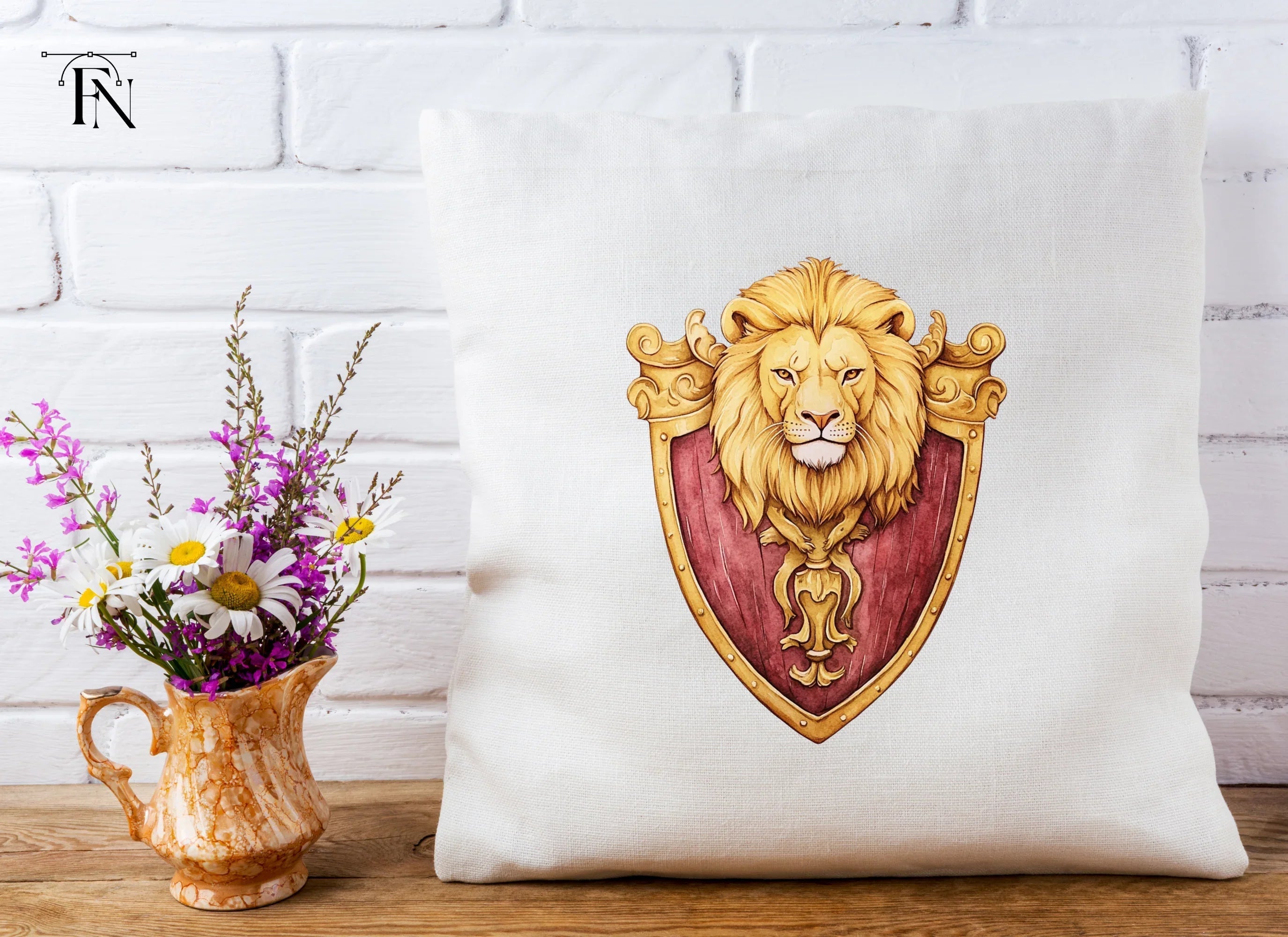 Lion Crest Shield Clipart Bundle