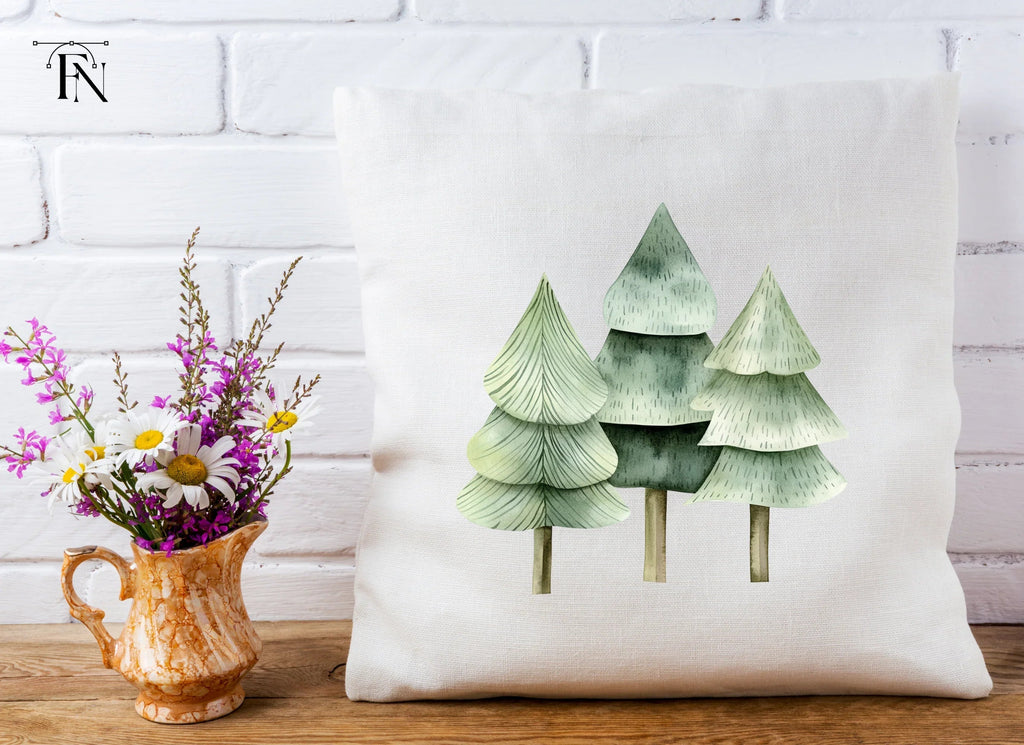 Winter Forest Pine Tree Clipart Bundle