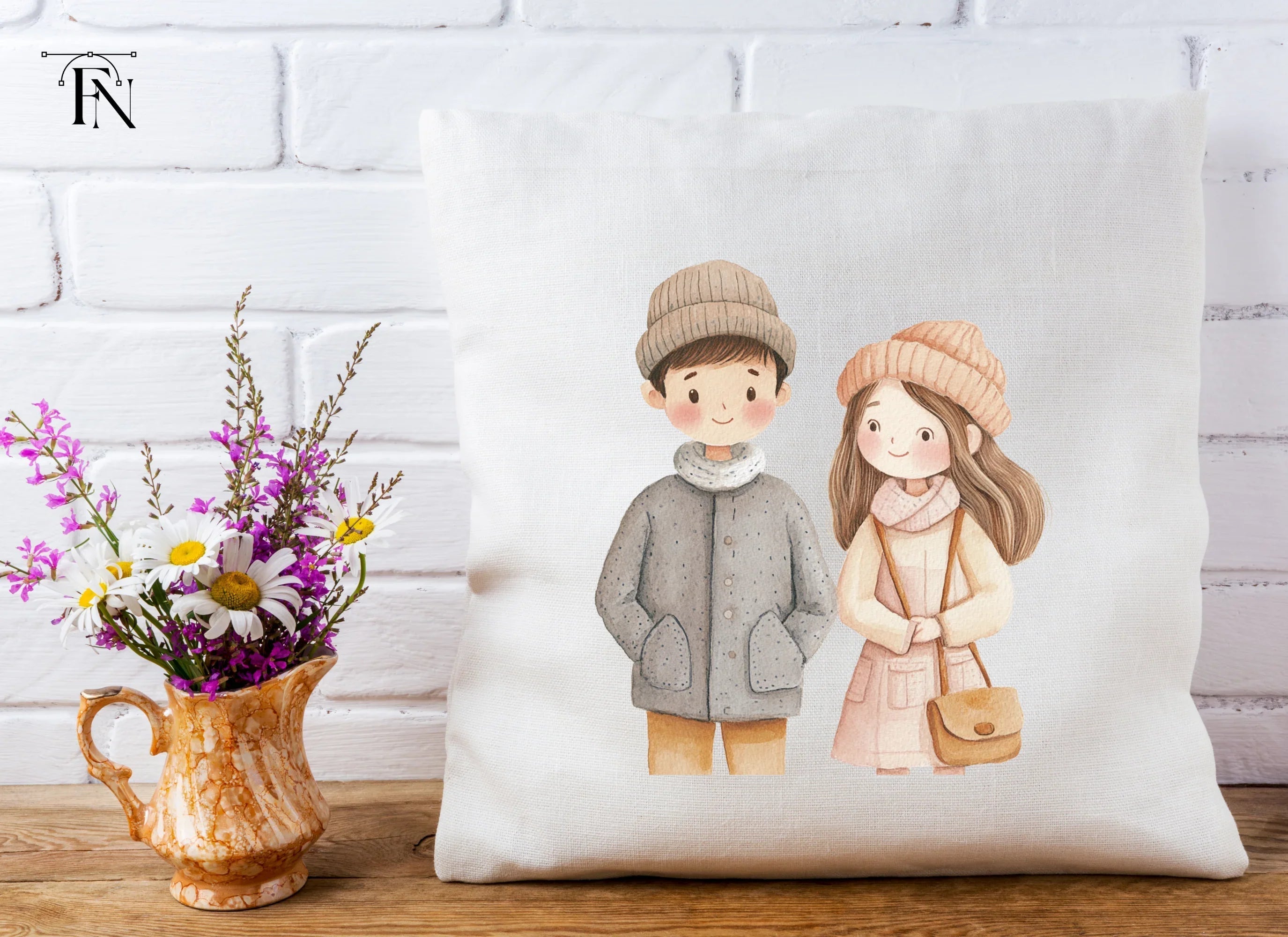 Charming Winter Couple Clipart Bundle