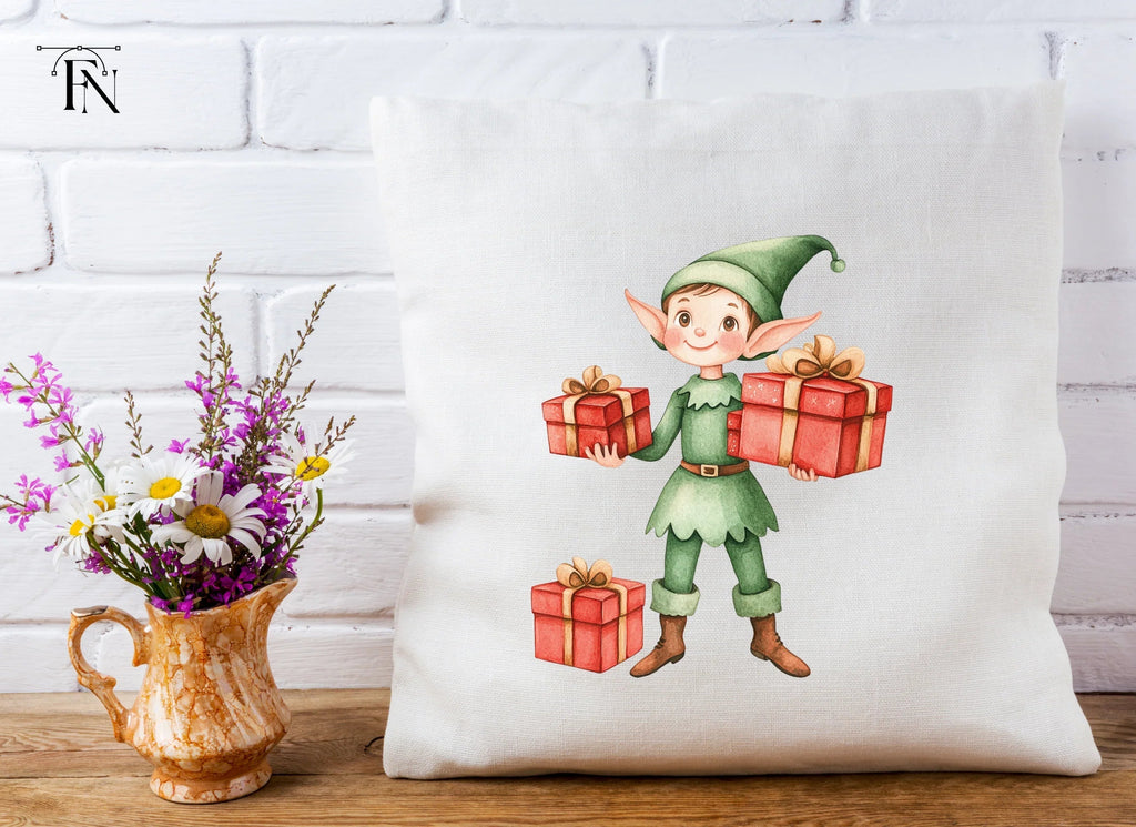 Christmas Elf with Gifts Clipart Bundle
