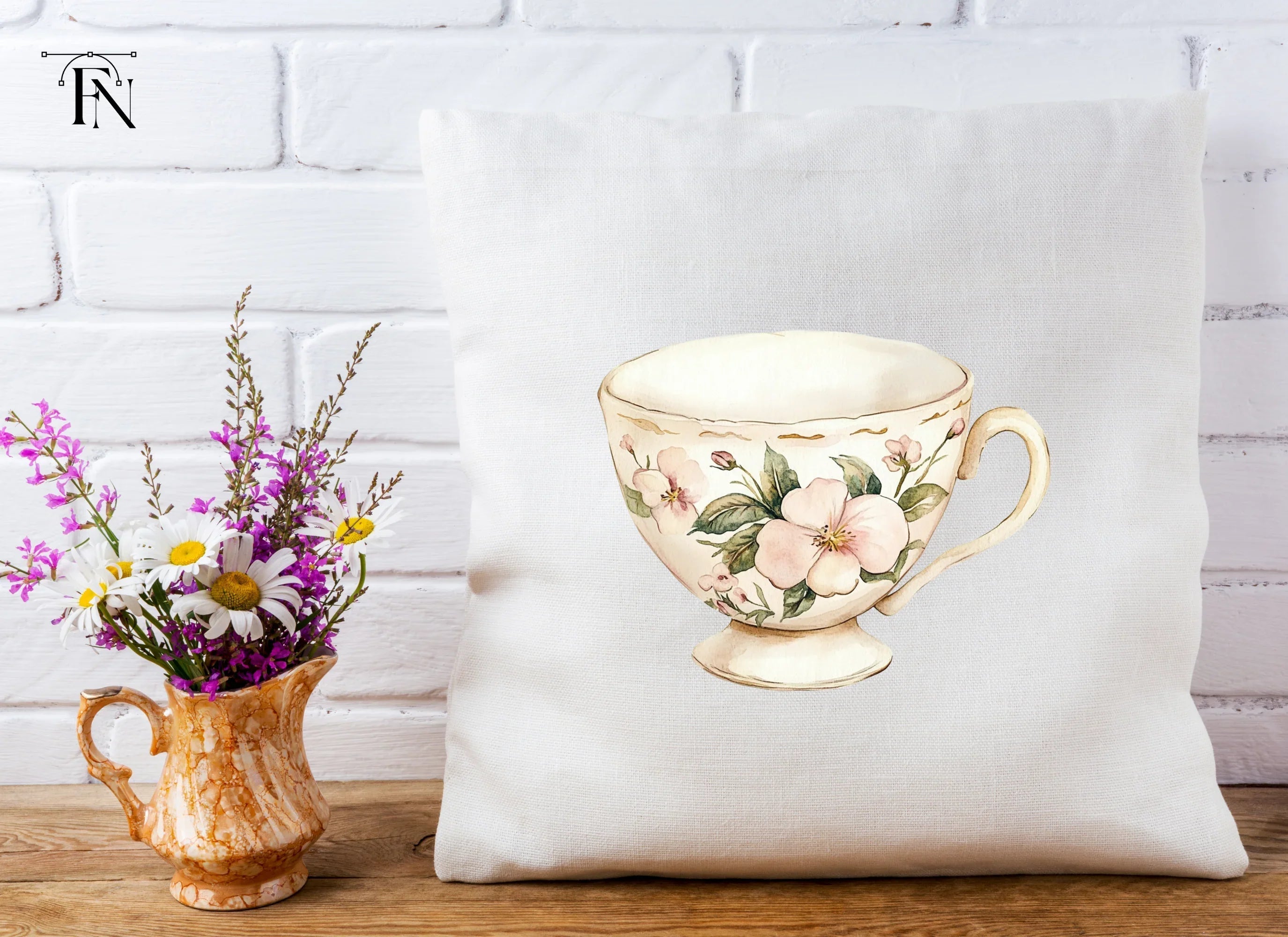 Elegant Floral Teacup Clipart Bundle