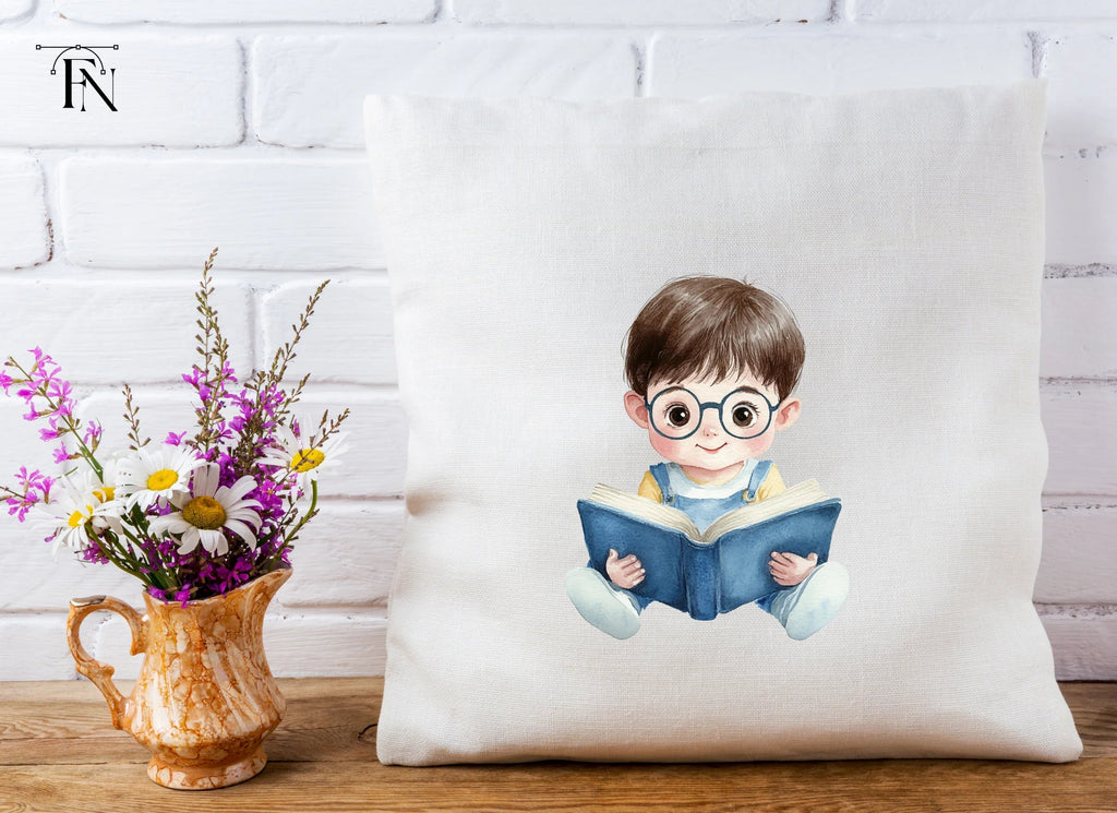 Cute Boy Reading Book Clipart Bundle