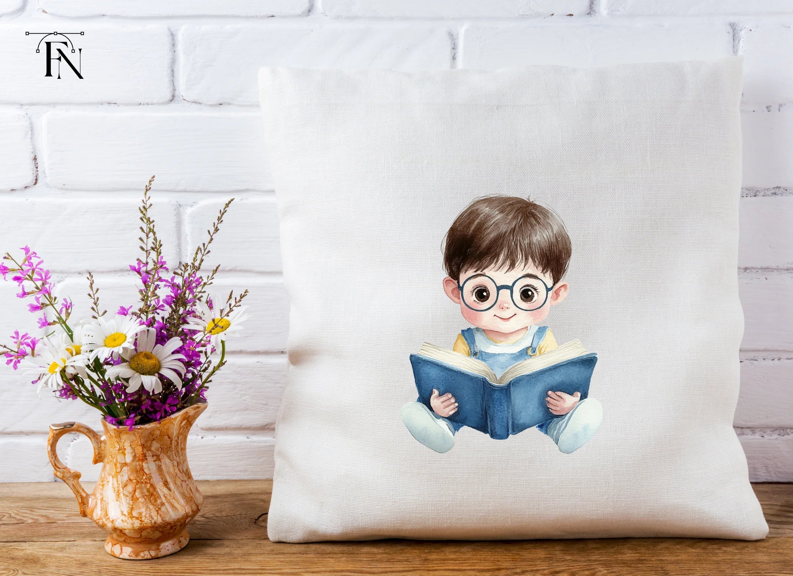Cute Boy Reading Book Clipart Bundle