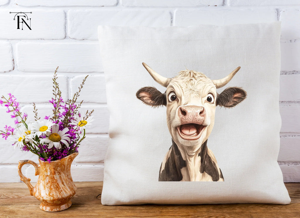 Funny Cartoon Cow Faces Clipart Bundle