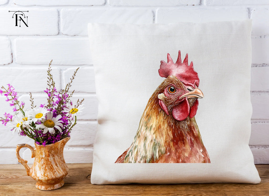 Realistic Brown Chicken Head Clipart Bundle