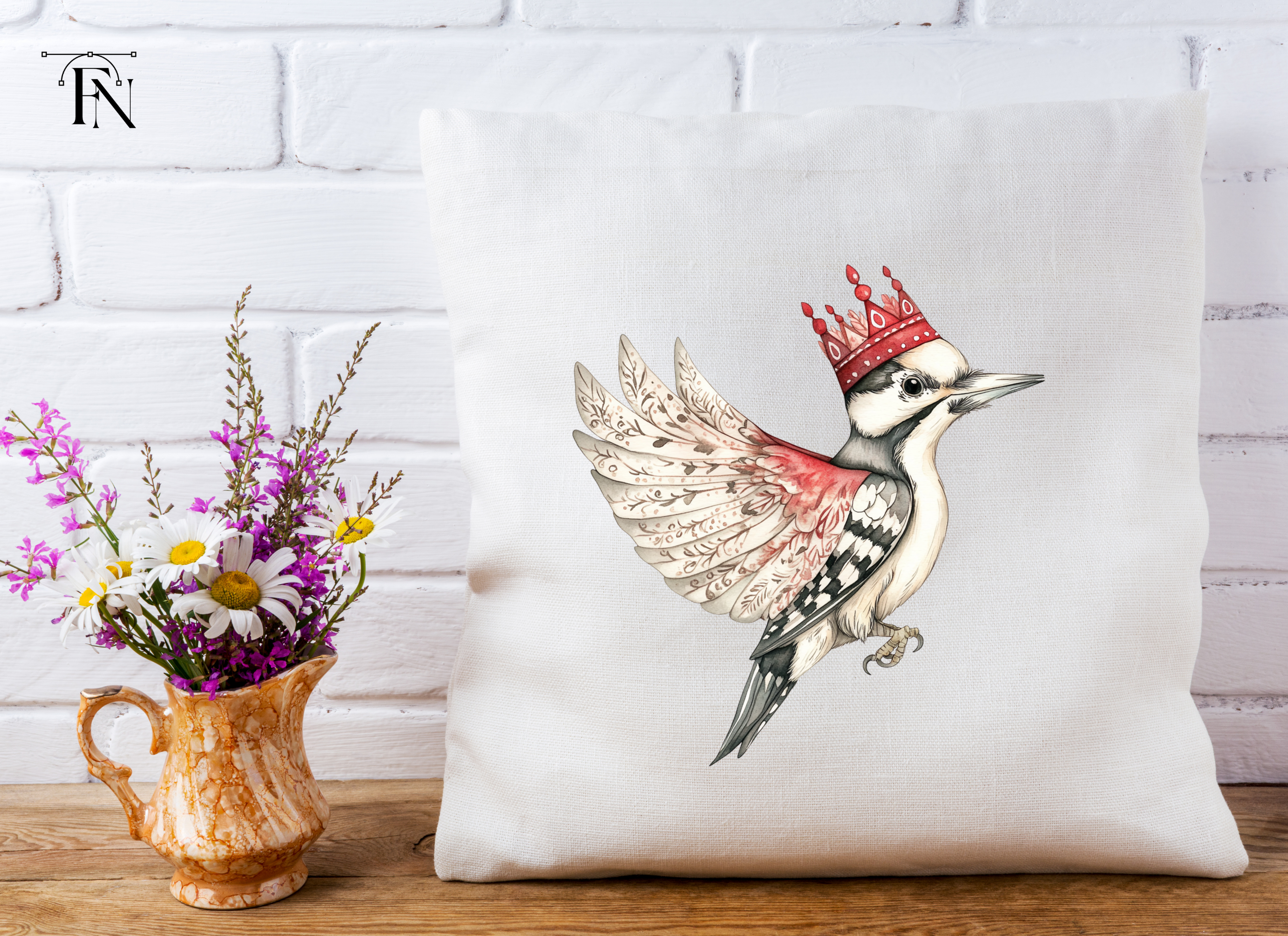 Woodpecker King Red Crown Clipart Bundle