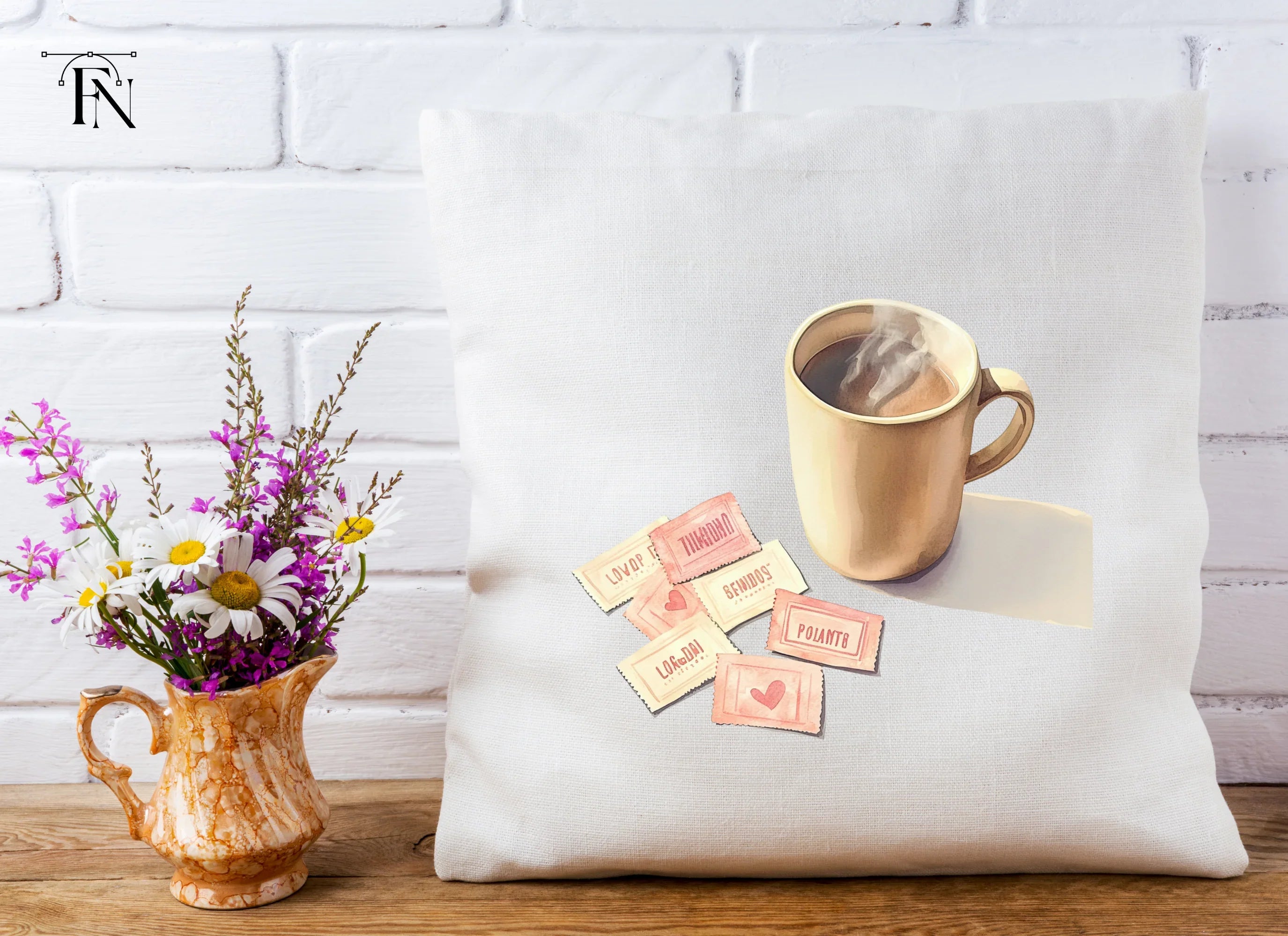 Coffee Mugs Love Notes Clipart Bundle