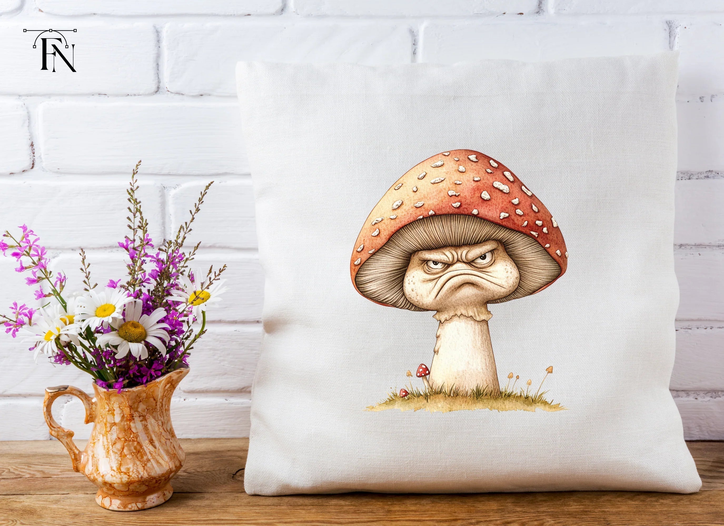 Grumpy Red Mushroom Clipart Bundle