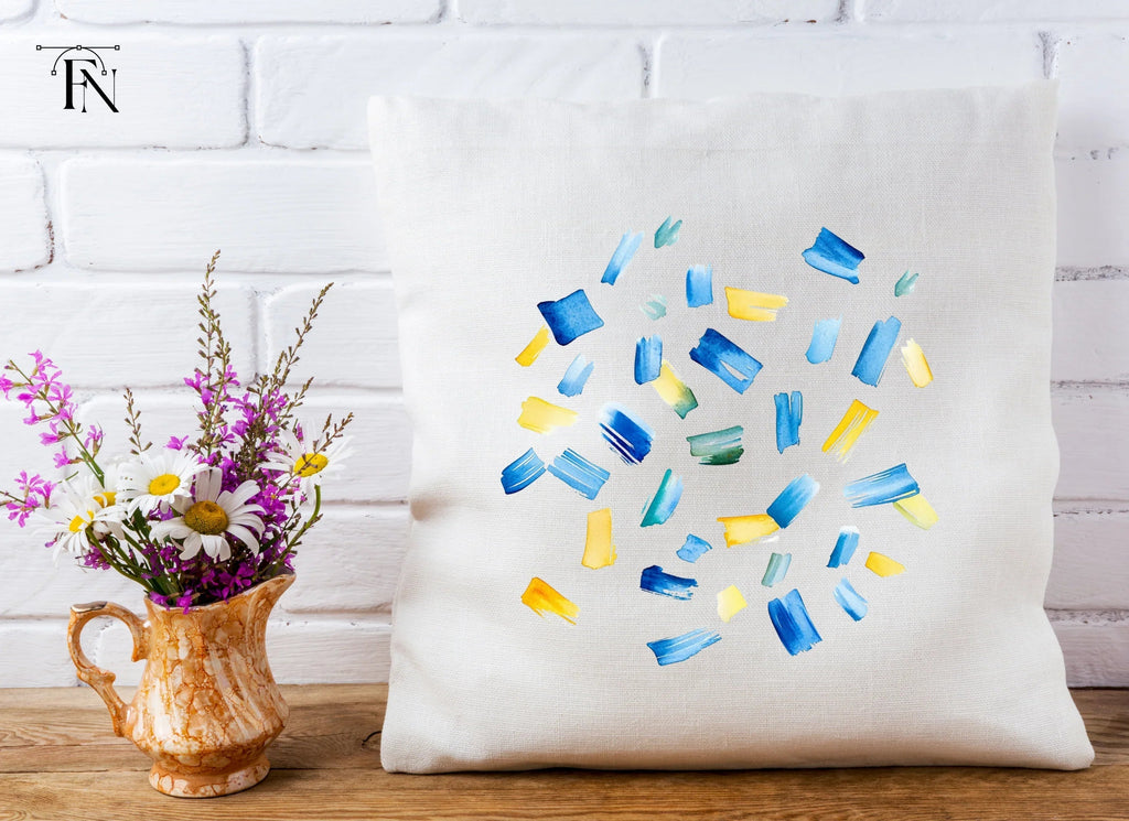 Abstract Blue Yellow Strokes Clipart Bundle