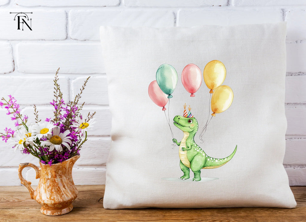 Cute Dinosaur Birthday Balloons Clipart Bundle