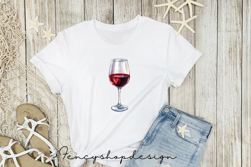 Red Wine Glasses Clipart Bundle