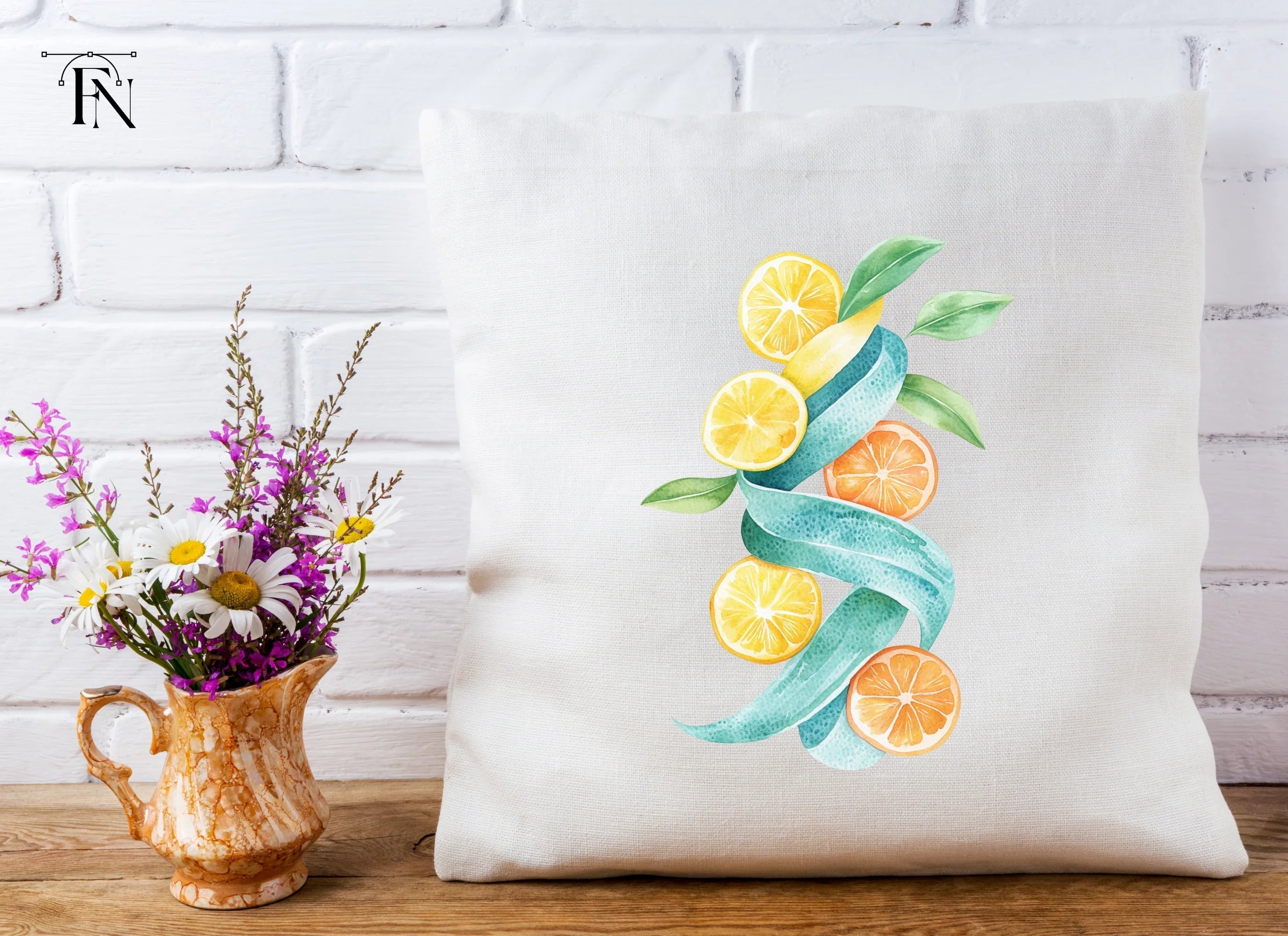 Citrus Swirl Clipart Bundle