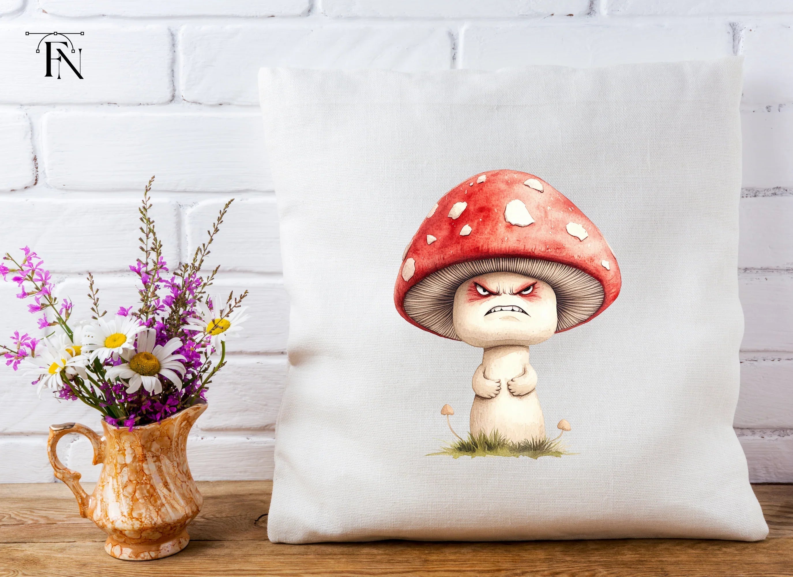 Angry Mushroom Clipart Bundle