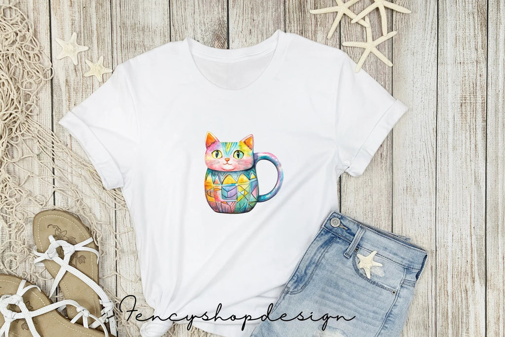 Adorable Cat Mugs Clipart Bundle