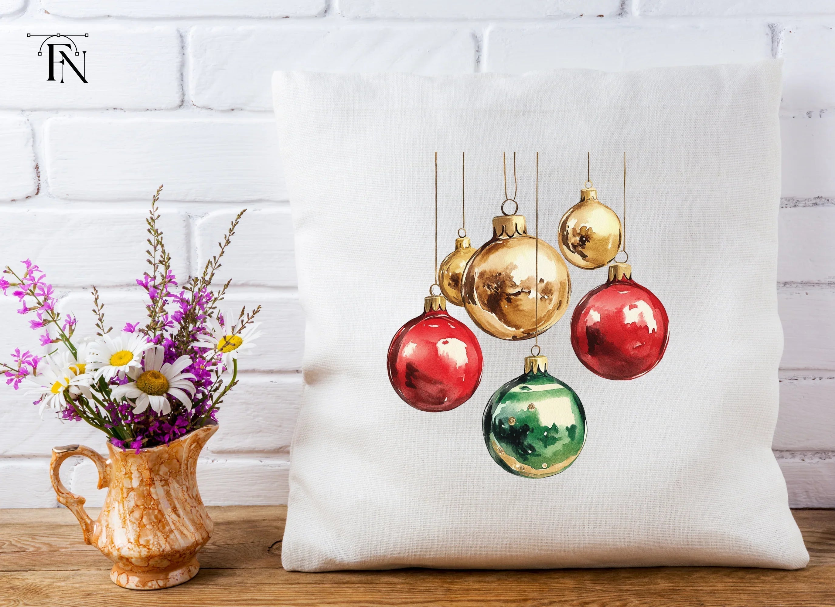 Vibrant Christmas Baubles Clipart Bundle