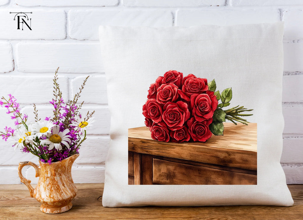 Elegant Red Rose Bouquet Clipart Bundle