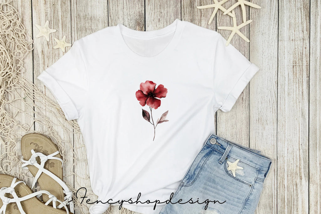Elegant Red Floral Clipart Bundle