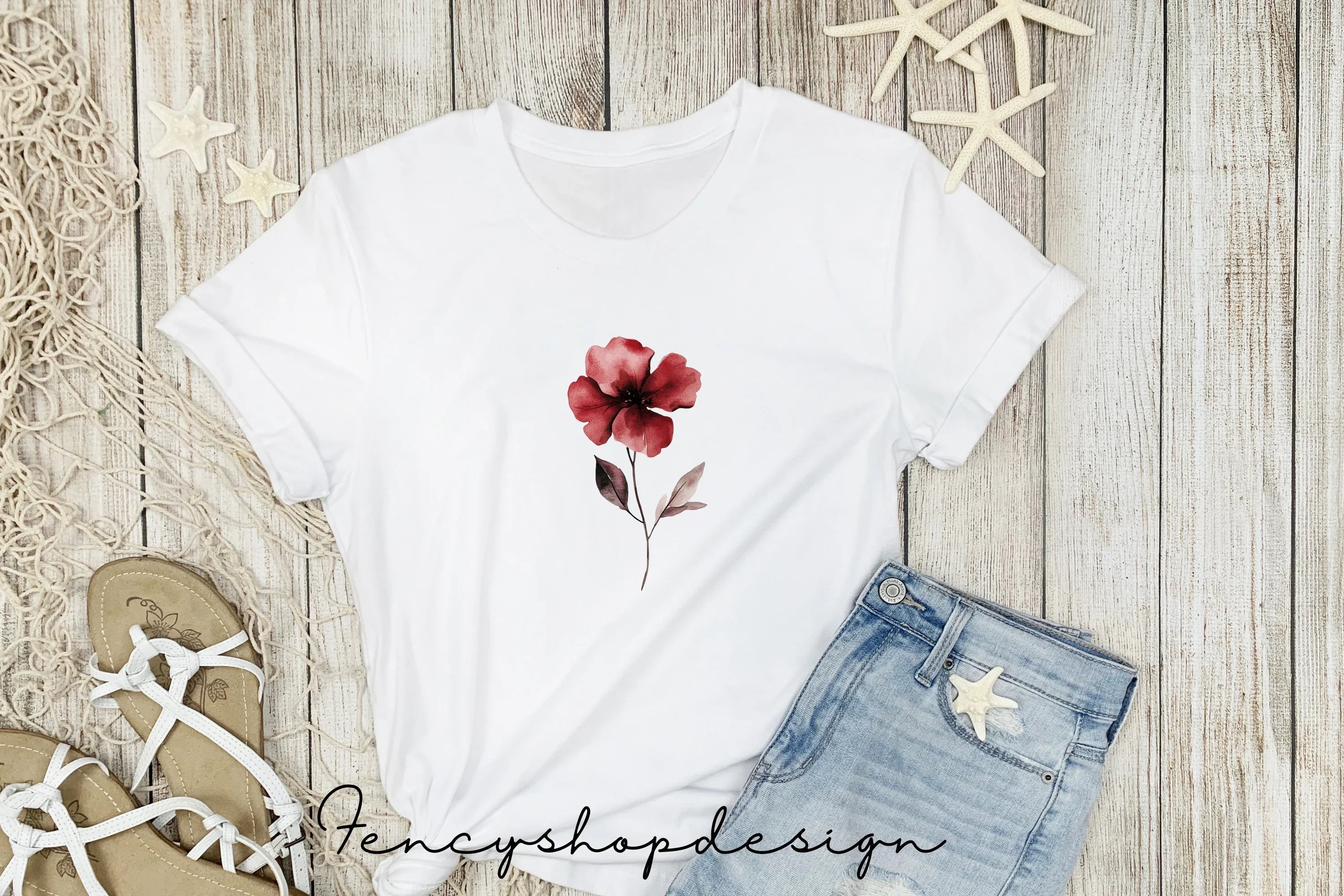 Elegant Red Floral Clipart Bundle