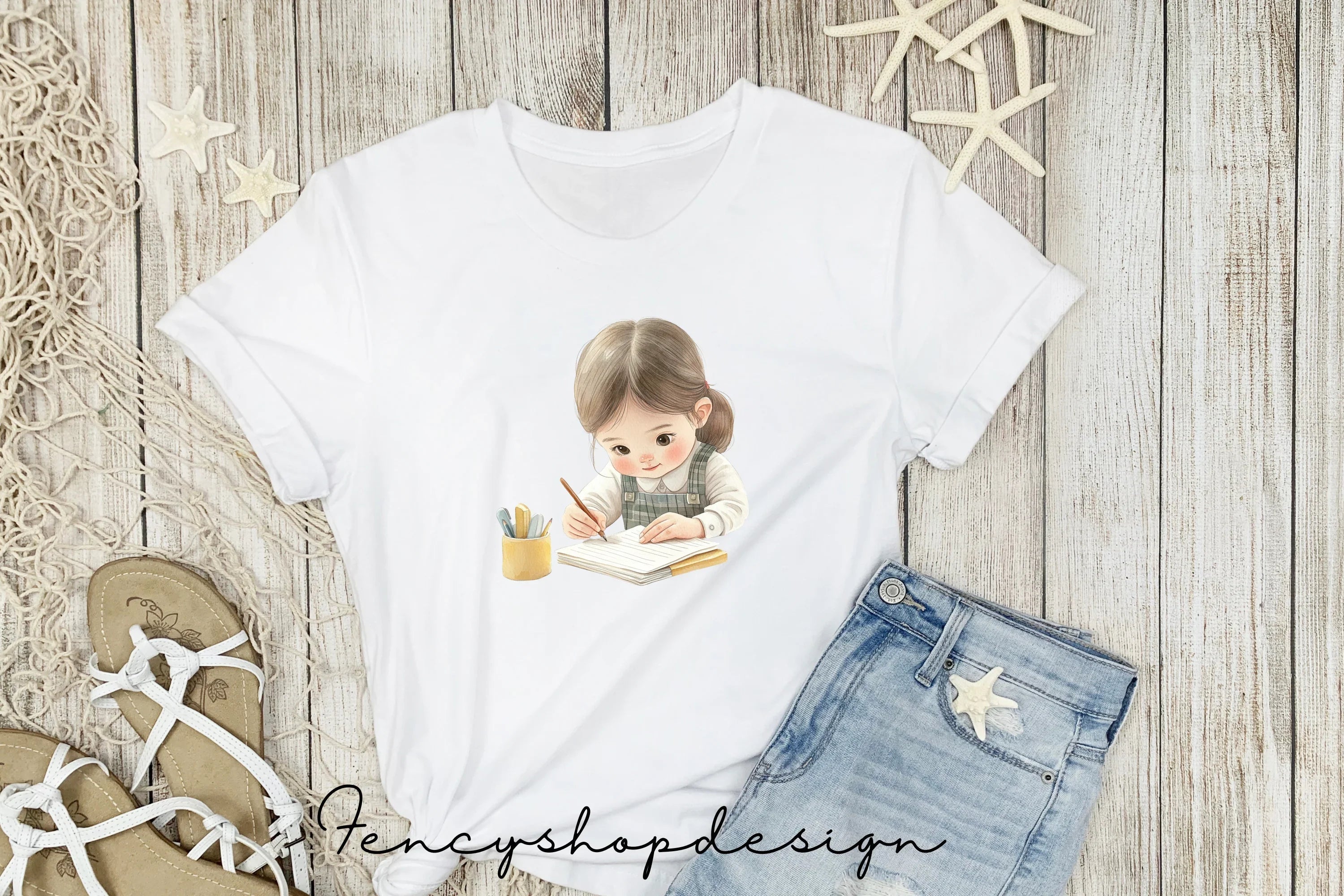 Cute Girls on Rainbow Clipart Bundle