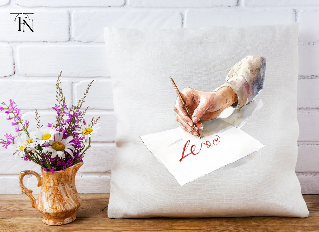 Hand Writing Love with Red Pen Clipart Bundle