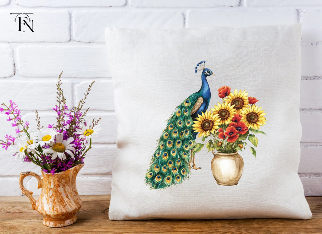 Elegant Peacock and Sunflower Clipart Bundle