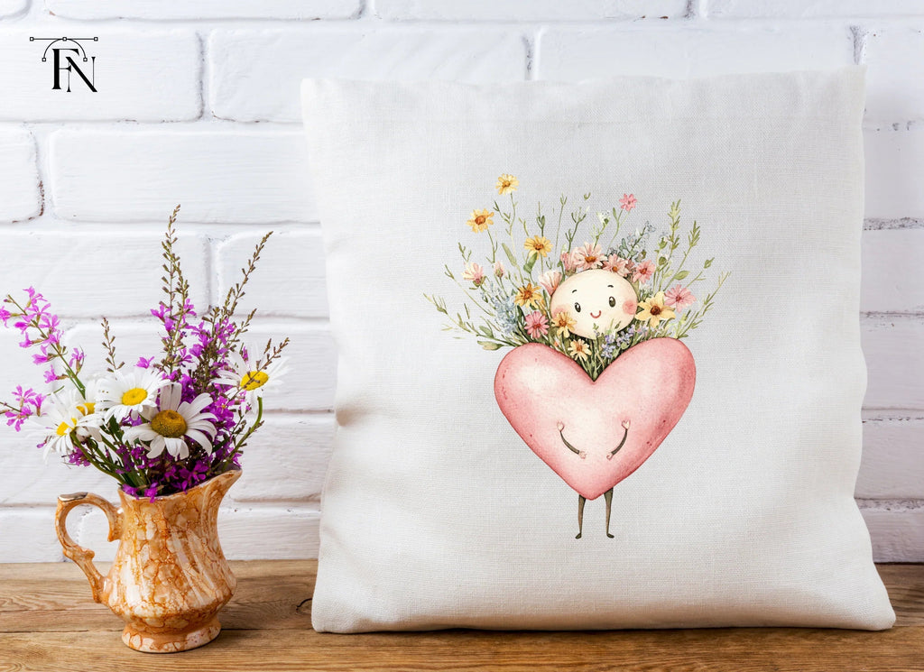 Cute Heart Flower Bouquet Clipart Bundle