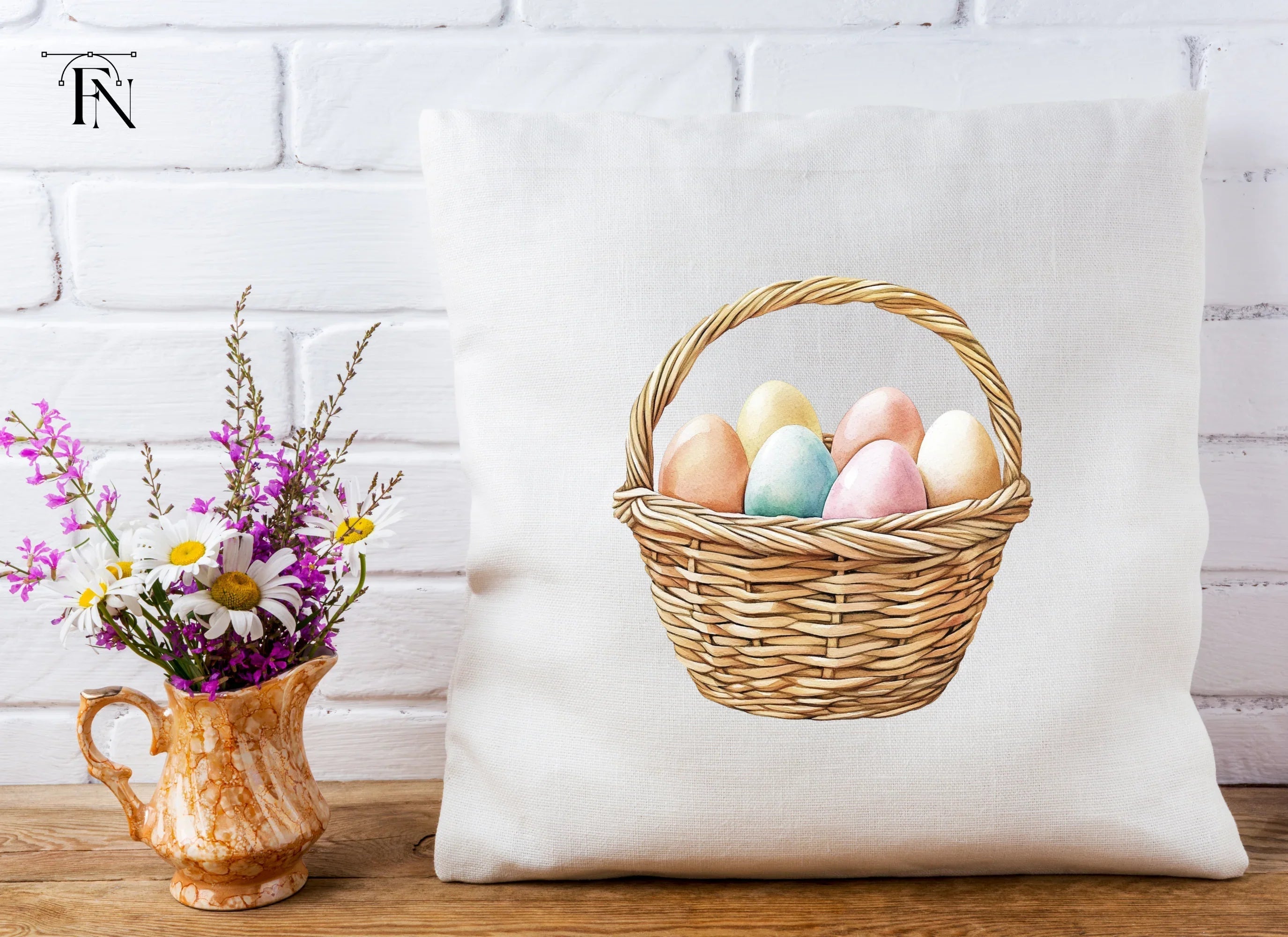 Colorful Easter Egg Baskets Clipart Bundle