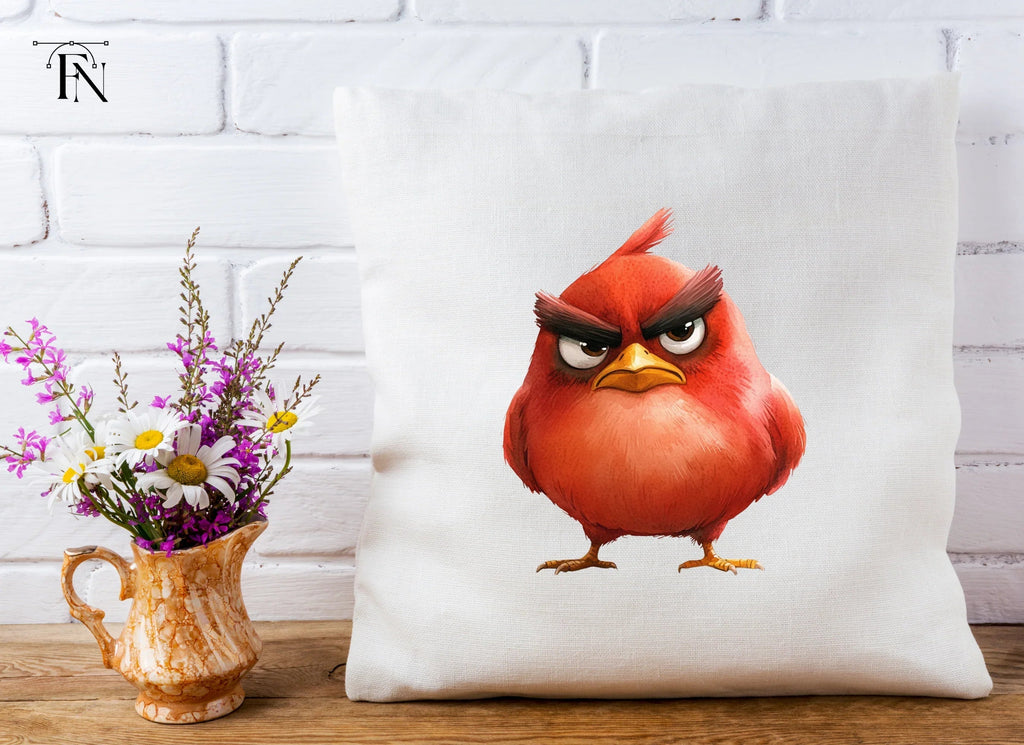Furious Red Bird Cartoon Clipart Bundle