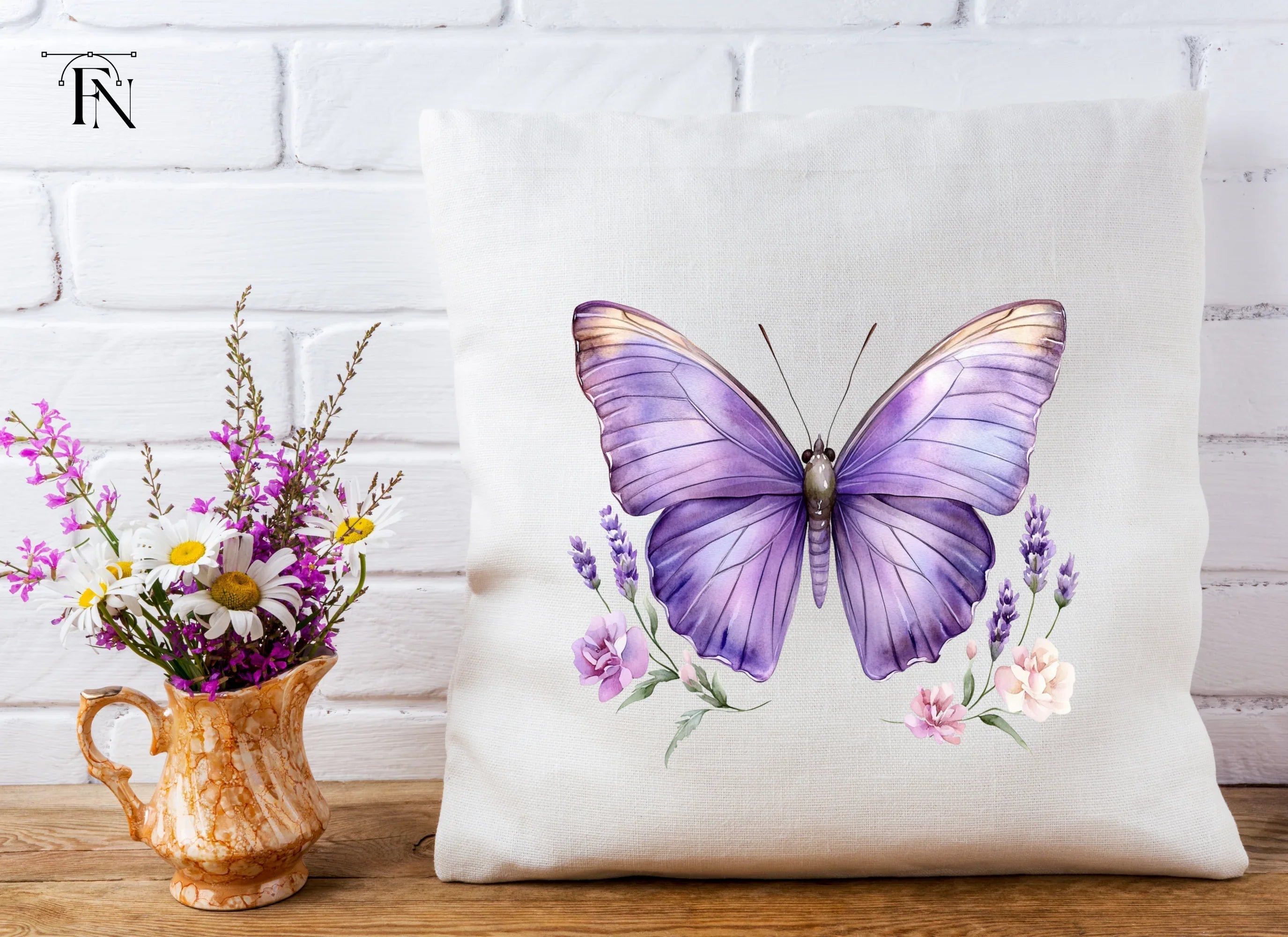 Purple Butterfly and Lavender Clipart Bundle