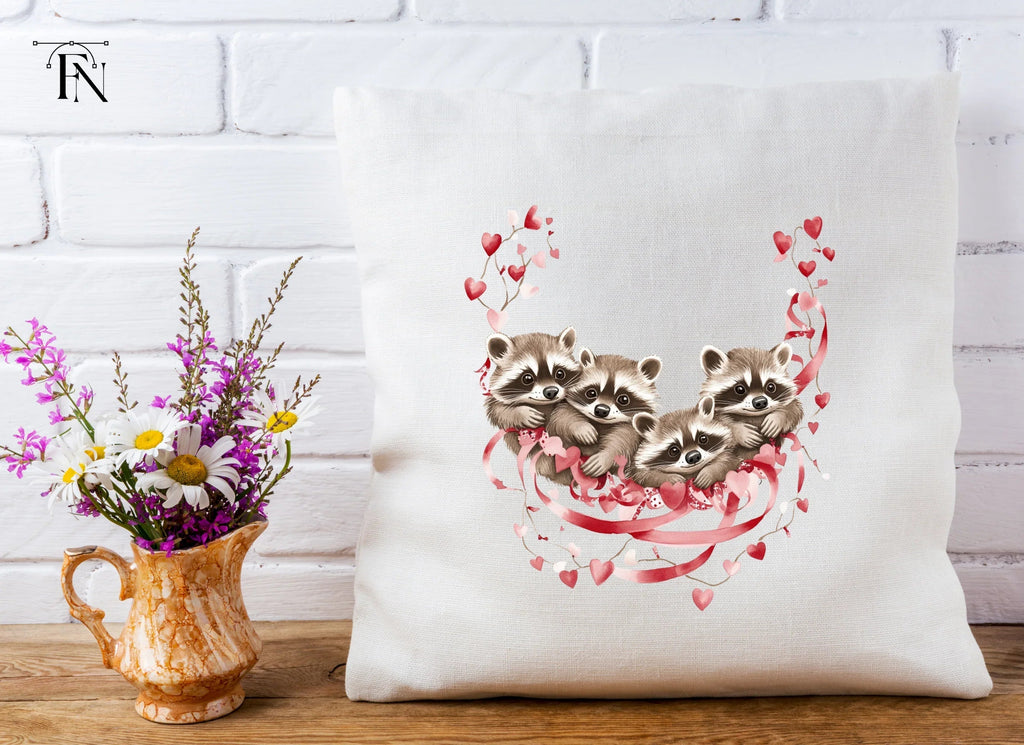 Cute Raccoon Family Valentine Clipart Bundle