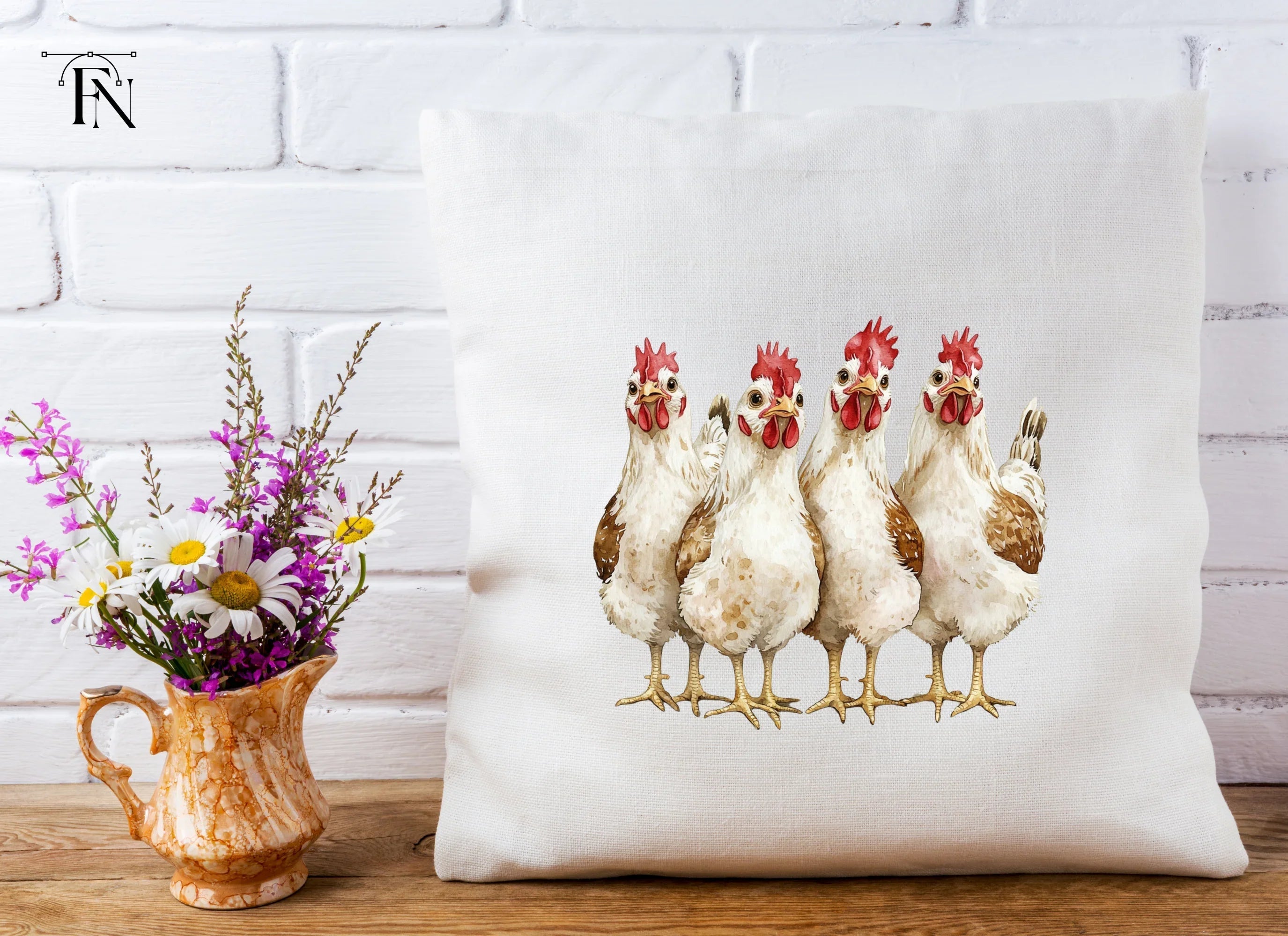 Rustic Farmhouse Hens Clipart Bundle