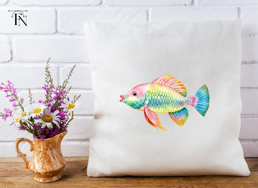 Colorful Rainbow Fish Clipart Bundle