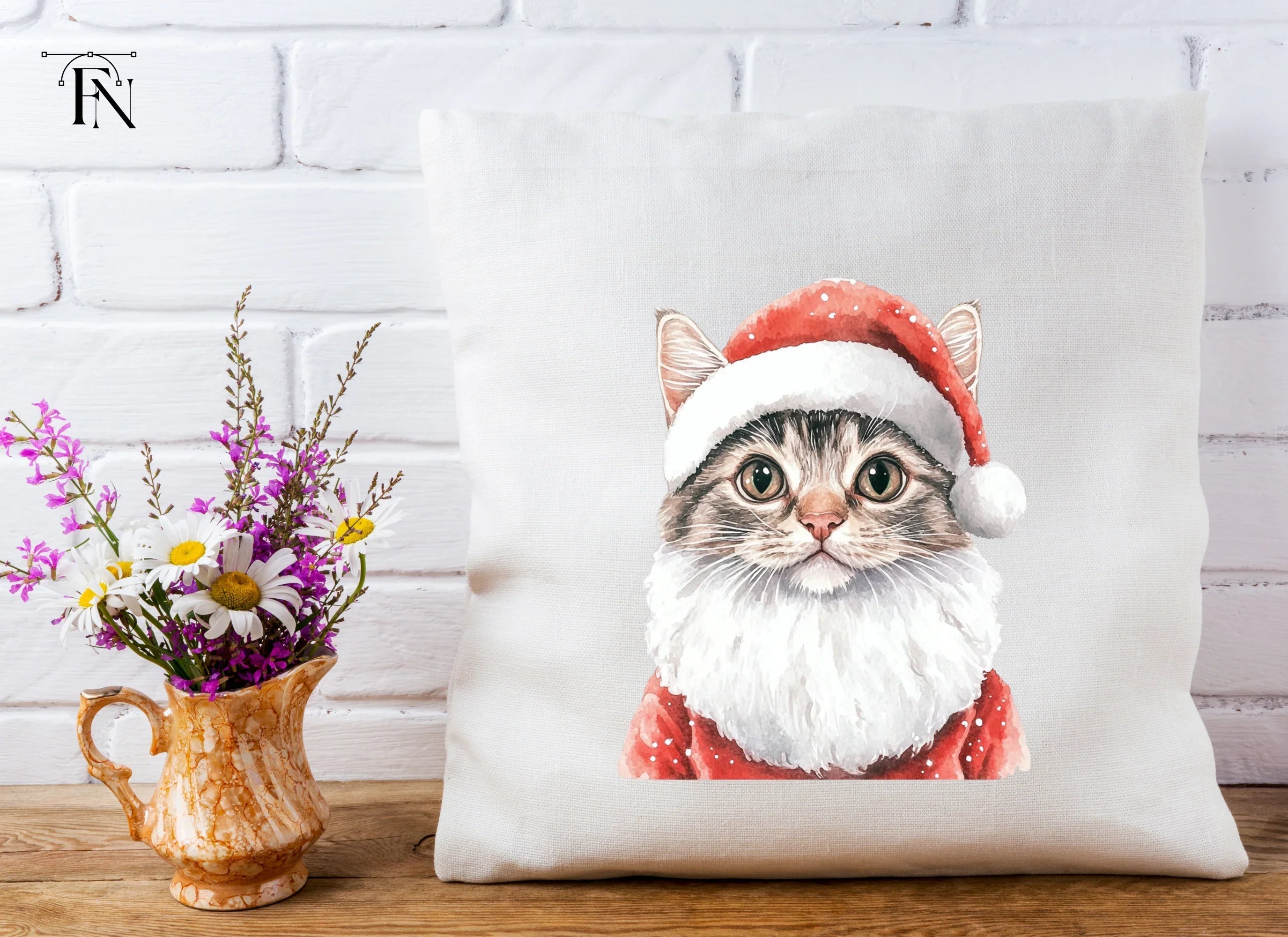 Santa Cat Clipart Bundle