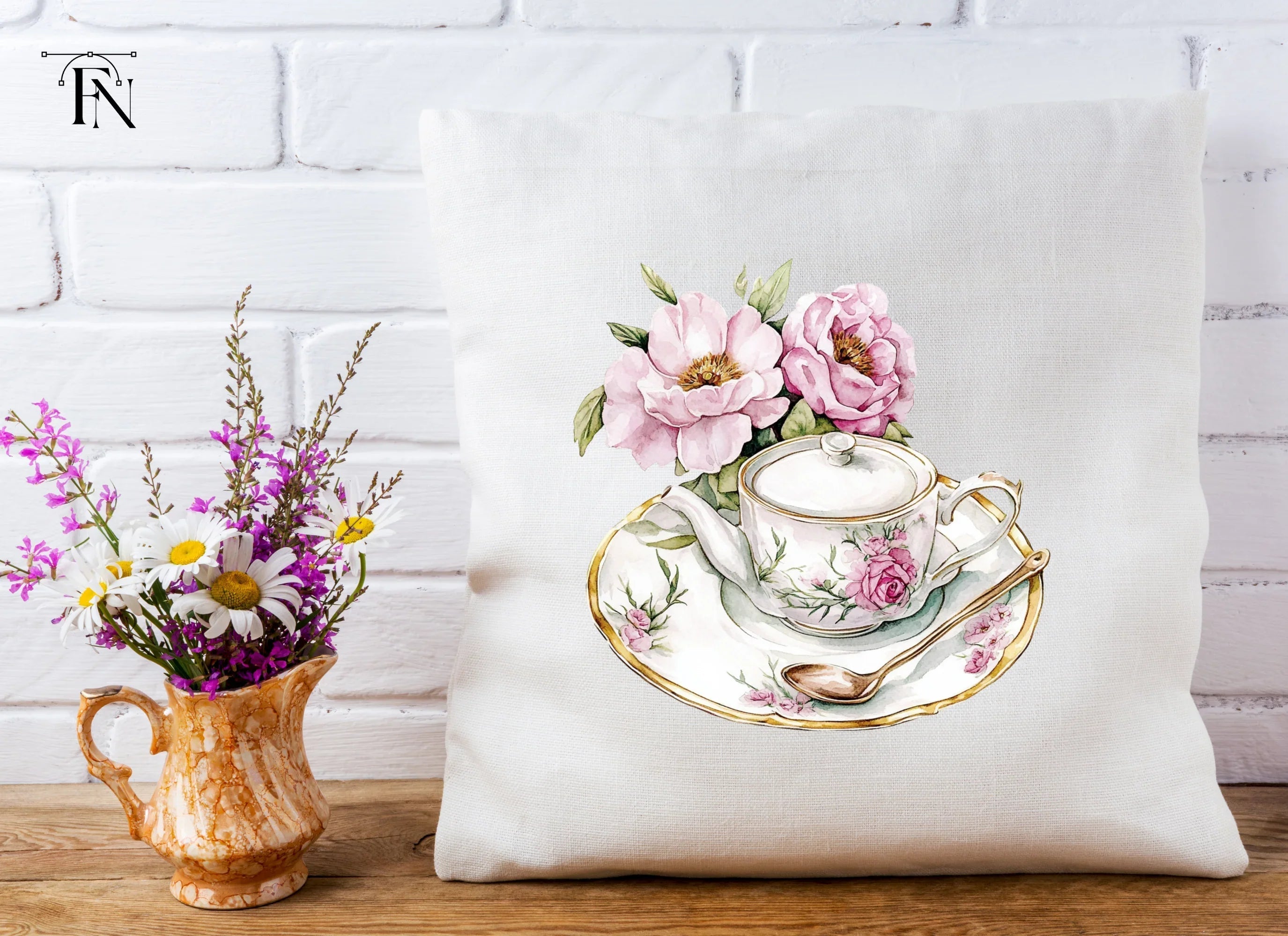 Charming Floral Teacups and Pots Clipart Bundle