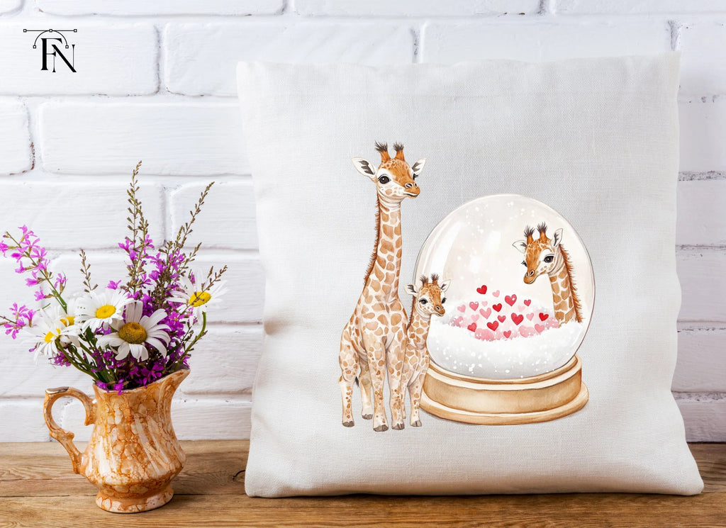 Giraffe Love Snow Globe Clipart Bundle