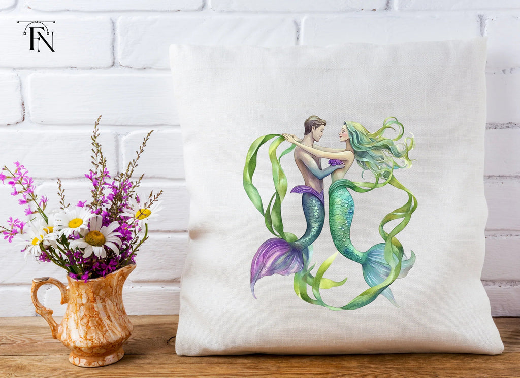 Romantic Mermaid and Merman Clipart Bundle
