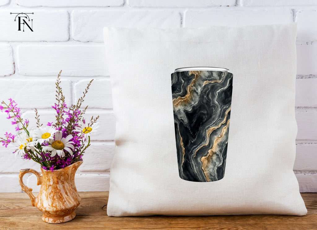 Black and Gold Marble Tumbler Clipart Bundle