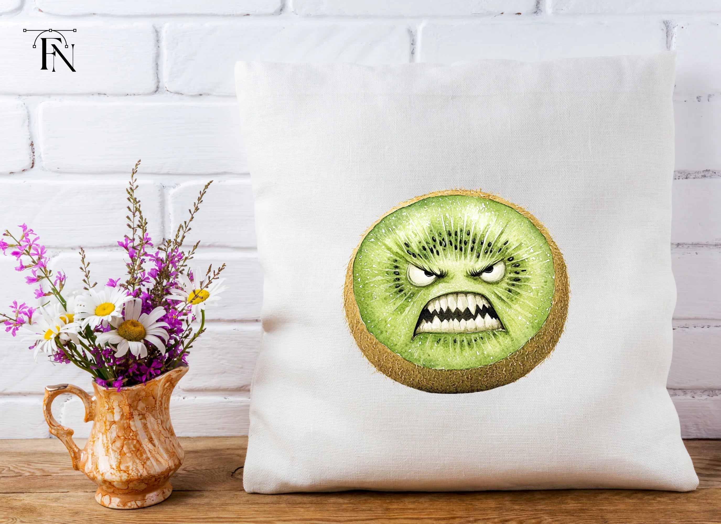 Furious Kiwi Fruit Character Clipart Bundle